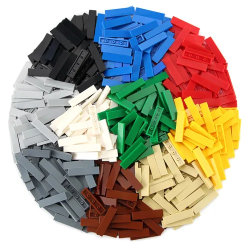 Miniatura 2 de Azulejo de 1 × 480 piezas y piezas de ladrillos MOC planos, bloques de construcción multicolores a granel para suelo de pared de superficie lisa
