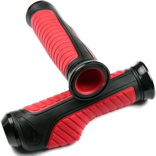Miniatura 3 de Agarraderas de gel para manillar rojo con tapa negra compatible con Kawasaki ZZR1200