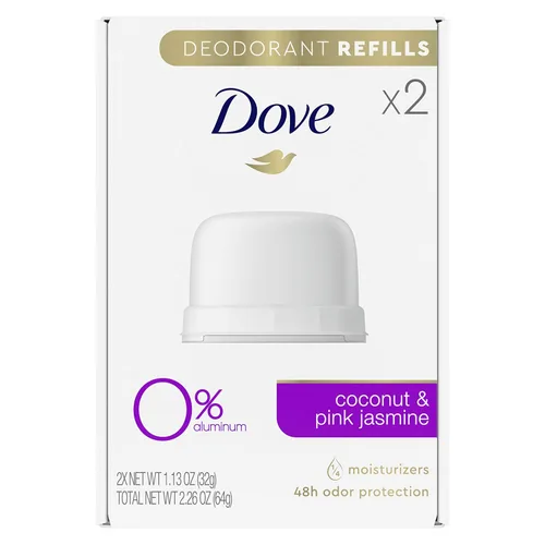 Miniatura 20 de Dove Kit de inicio de desodorante recargable 0% aluminio coco y jazmín rosa desodorante libre de aluminio 1.13 oz