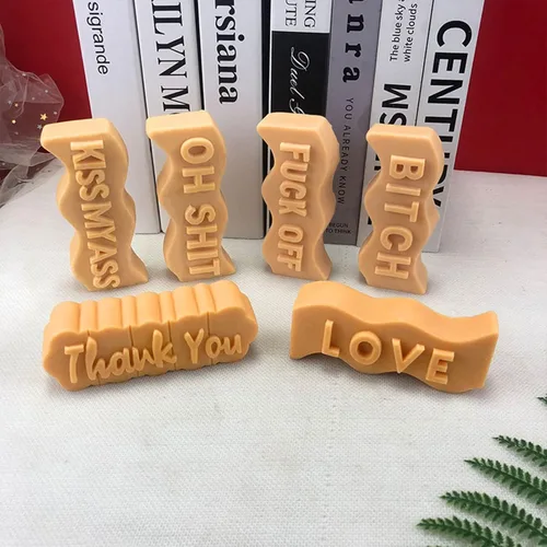 Miniatura 8 de Moldes de silicona para velas de pilar de letras del alfabeto ondulado, moldes de letras epoxi para colgante de resina de arcilla, tallado de yeso