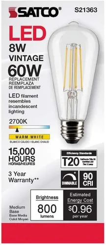 Miniatura 5 de Satco S21363 8ST19/CL/LED/927/E26-Paquete de 6