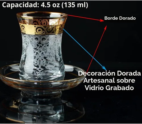 Miniatura 5 de Juego de 6 vasos de té turcos vintage para mujeres, cristalería, fiesta, estilo árabe, tazas de té marroquíes persas, para adultos, bandeja