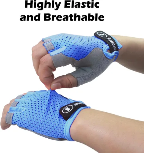 Miniatura 3 de Guantes de ciclismo para niños, sin dedos, transpirables, antideslizantes, para jóvenes, niños y niñas, ciclismo, motocicleta, motocross, deportes