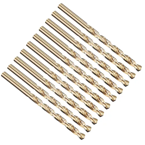 Miniatura 147 de PATIKIL Broca Jobber de 0.039 in, vástago recto M35 cobalto 5% acero de alta velocidad 135° acabado dorado para metal duro de acero inoxidable - 2