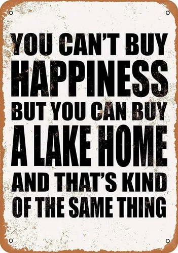 Miniatura 6 de Sign You Can't Buy Happiness BUT You CAN Buy Ice Cream - Cartel de metal divertido de lata de 8 x 12 pulgadas para bar pub interior y exterior