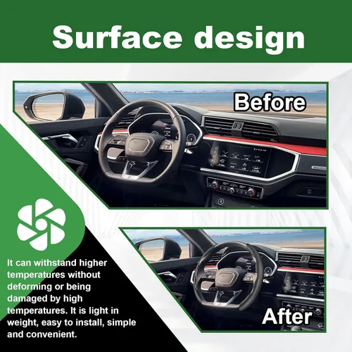 Miniatura 7 de 2 piezas Funda de volante de fibra de carbono antideslizante, Funda de volante antideslizante/Protector de volante segmentado/Accesorios