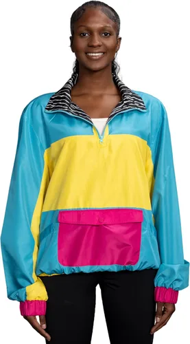 Miniatura 6 de Chaqueta cortavientos retro ligera con diseños coloridos de los años 80 y 90