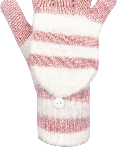 Miniatura 88 de Beurlike Guantes de invierno para mujer, de lana cálida, a prueba de viento, convertibles, sin dedos