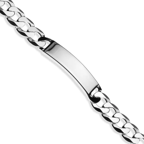 Quadri - Pulsera de identificación extra brillante con eslabones cubanos de 0472in en plata de ley 925 italiana para hombres y niños de 8 a 9