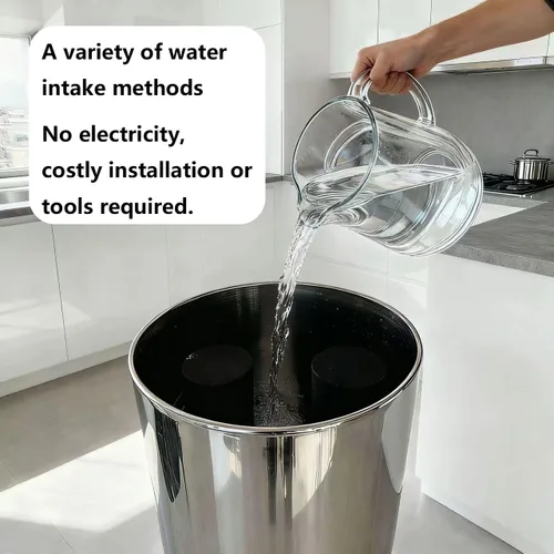 Miniatura 7 de Sistema de filtro de agua por gravedad de ultrafiltración de 2.25 G - Sistema de encimera de acero inoxidable 304 con mango, 2 válvulas de cierre, 4