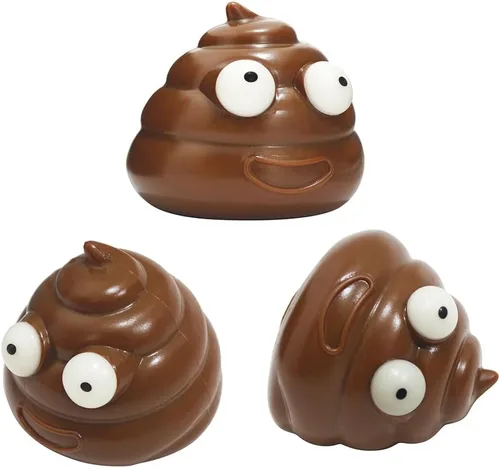 Miniatura 6 de Paquete de 3 lindos juguetes antiestrés para apretar, bolas para el estrés, para aliviar el estrés, sensorial, divertida, forma de caca para niños