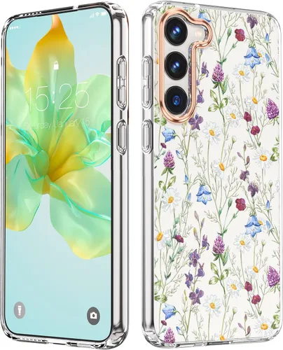 Miniatura 9 de MILPROX Compatible con Samsung Galaxy S22 Funda de Flores, bonito diseño de funda para niñas y mujeres, a prueba de golpes, patrón floral, parte