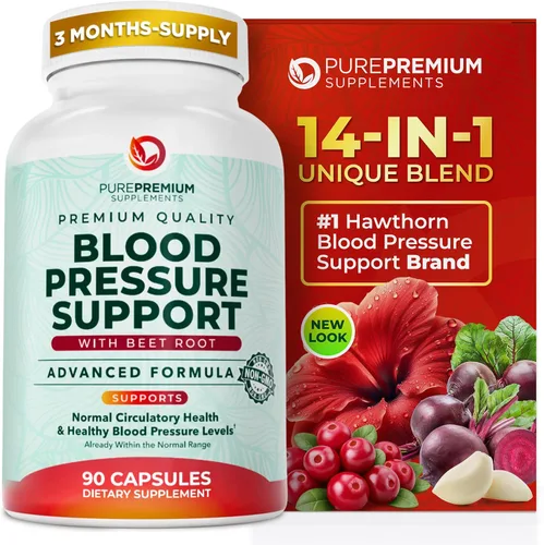 PurePremium Cápsulas de raíz de remolacha para apoyo a la presión arterial, fórmula avanzada de 700 mg con polvo de remolacha, espino, hibisco y ajo