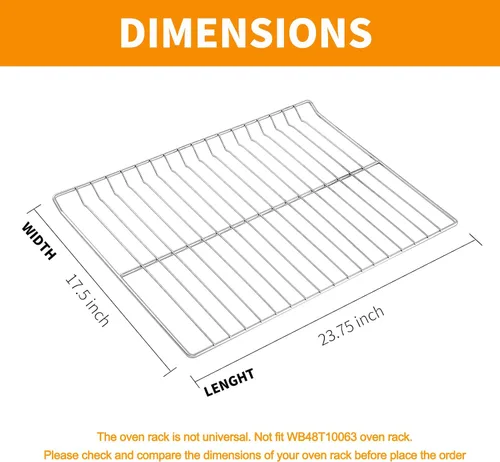 Miniatura 2 de WB48T10095 Reemplazo de rejilla para horno GE Hotpoint 23.75" x 17.5" Piezas para estufa de horno GE Profile Spectra XL44 Rejilla de horno de gas