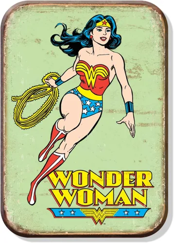Desperate Enterprises Wonder Woman - Imán retro para refrigerador, divertidos imanes para oficina, hogar y escuela, fabricado en los Estados Unidos