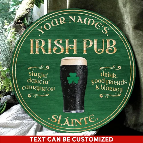 Miniatura 3 de ARTSY WOODSY Letrero de madera de pub irlandés personalizado (no tallado real), decoración del día de San Patricio, accesorios de placa de arte