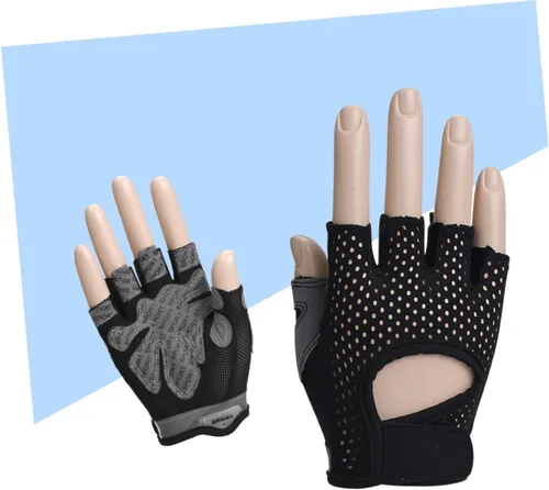 Miniatura 6 de Women Sports Half Finger Training Gloves with Anti-Slip Silicone Palm Breathable Sweat-Absorbing Fitness Gloves for Weightlifting and Dumbbell