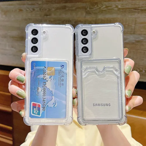 Miniatura 180 de Tuokiou Funda para Samsung Galaxy A14 5G, Fundas Protectoras Transparentes con Ranura para Tarjetas, Funda Cartera de TPU Suave Ajustada Resistente