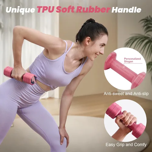 Miniatura 5 de Zempox Adjustable Dumbbell Set of 2, 4 in 1 Hand Weights for Women at Home, 5 lb Weights Dumbbells set of 2, Each 2lb 3lb 4lb 5lb with TPU Soft