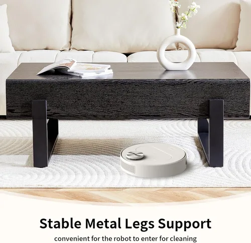 Miniatura 6 de LKTART Mesa de centro rectangular de 47 pulgadas para sala de estar, superficie con patrón de mármol, patas de metal estables para mesa de té