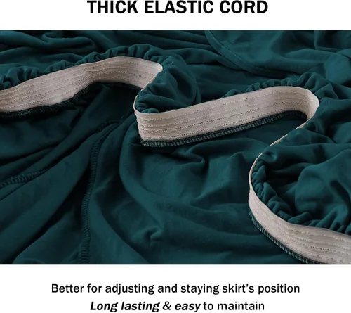 Miniatura 4 de NICEEC Funda para Sofá de Dos Plazas Súper Suave de 1 Pieza Color Verde Azulado Oscuro Funda Elástica para Sofás de Dos Plazas Universal de Spandex