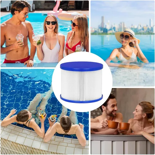 Miniatura 6 de Cartuchos de filtro para bañera de hidromasaje con cubiertas protectoras de malla – Compatible con RELXTIME, ALEKO, Wejoy, Aquaspa – Filtros