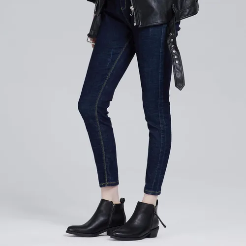 Miniatura 5 de Rollda Botines de tacón bajo para mujer, con cremallera lateral, botas cortas para mujer
