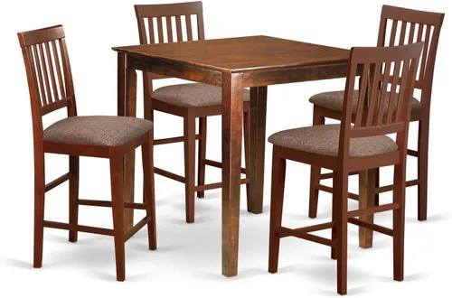 Miniatura 15 de East West Furniture VERN3-WHI-W - Juego de pub de 3 piezas de altura de mostrador para espacios pequeños contiene una mesa de comedor cuadrada y 2