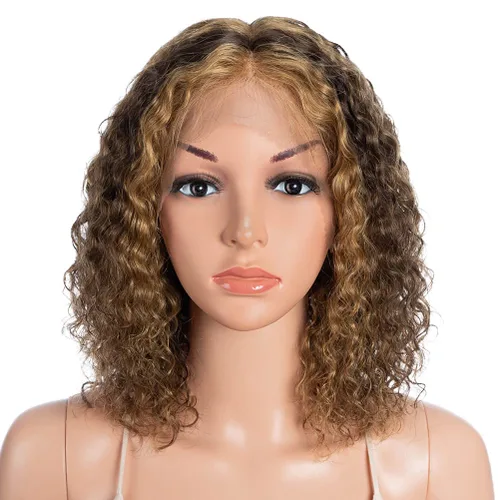 Miniatura 9 de Style Icon Pelucas de cabello humano, pelucas cortas y rizadas afro, pelucas afro esponjosas con parte en T, onda profunda, prearrancadas HD, encaje