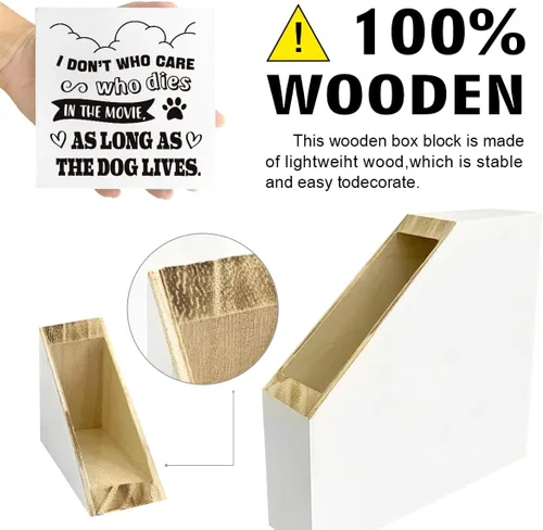 Miniatura 3 de LVQHI Letrero decorativo con diseño de huellas de perro con texto en inglés "I Funny Pet Dog Footprint", "Don't Who Care Who Dies in the Movie As