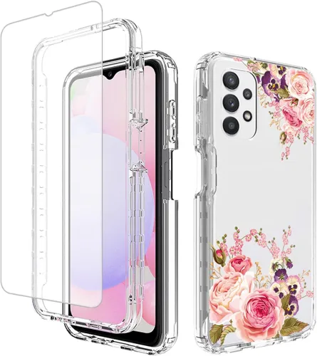 Miniatura 8 de Funda para Samsung Galaxy A13 4G/A13 LTE 4G SM-A135F con protector de pantalla de vidrio templado, cuerpo completo transparente con protección