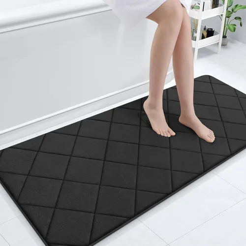 Miniatura 65 de OLANLY Tapete de baño de espuma viscoelástica de 24 x 16 pulgadas, ultra suave y absorbente, lavable a máquina, cómodo tapete de baño para suelo