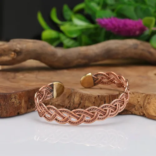 Miniatura 20 de Handmade Elegant Copper Bracelet for Women - Pure Copper Bracelet for Pain Relief and Stress Relief - Adjustable Entwisted Copper Bracelet to Fit