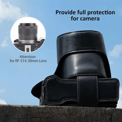 Miniatura 8 de MUZIRI KINOKOO Funda para cámara Canon EOS R50 V, cubierta protectora de cuero PU para cámara digital EOS R50 V/R50V con lente RF-S14-1.181 in