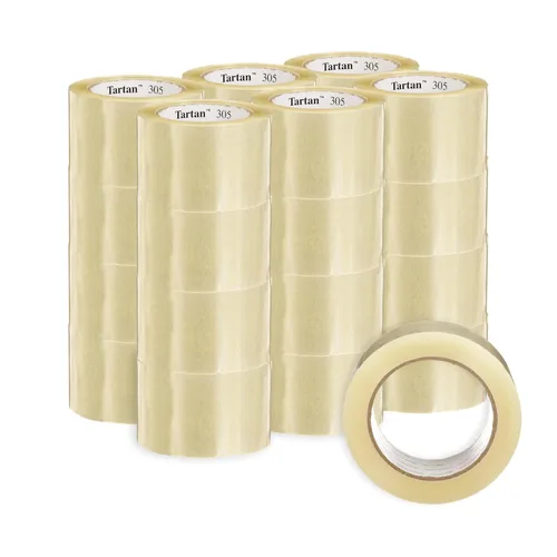 Miniatura 9 de 3M Cinta de sellado de cajas de tartán 305, transparente, ligera, duradera, 1.88 in x 109.36 yardas (1.890 in x 328.1 ft), 36 rollos por caja