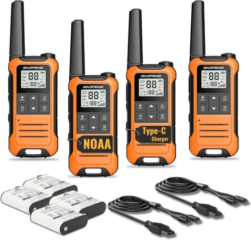 Miniatura 9 de Walkie Talkies de Largo Alcance para Adultos, Walkie Talkie Recargable Baofeng F22 Radio FRS Walky Talky Walkie-Talkie Familiar con Batería de 1400