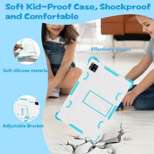 Miniatura 5 de Tablet para niños de 10 pulgadas Android 14 con funda protectora, Octa-Core, 10GB+64GB/512GB expandible, batería de 6000mAh, WiFi, BT, control