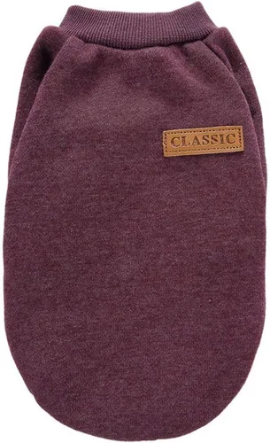 Miniatura 5 de Suéter de punto clásico para perros y mascotas, cálido para invierno, abrigo para mascotas, suéter suave para perros pequeños (XS, marrón)