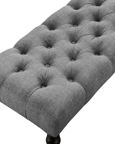Miniatura 8 de Roundhill Furniture Leviton Urban Style - Juego de comedor de madera lavada oscura: mesa, 4 sillas y banco, gris