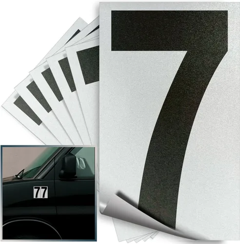 Miniatura 60 de iSYFIX Calcomanías de vinilo negro número 0 (Zero) – Paquete de 6 calcomanías de 1.5 pulgadas – Calcomanías de alta calidad, fondo reflectante