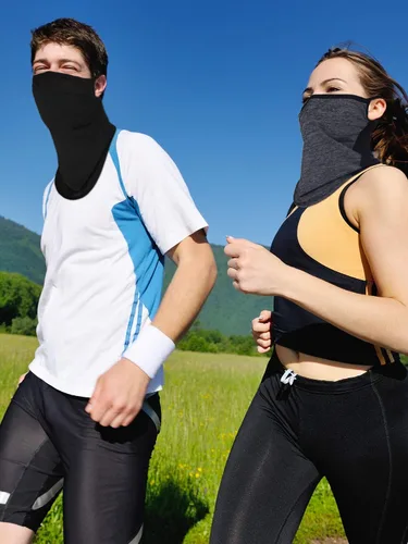 Miniatura 4 de SATINIOR 4 piezas polaina para el cuello con bucles para las orejas, bandana de tela para la cara, máscara para hombres barbudos antideslizantes