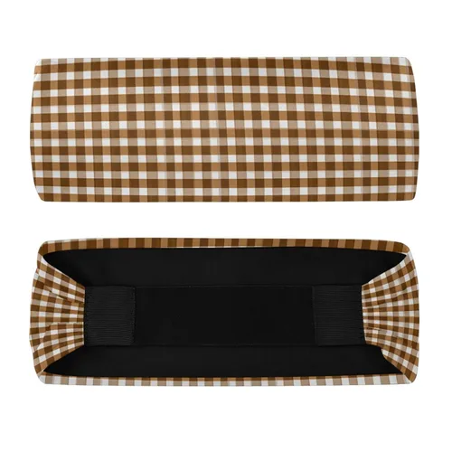 Miniatura 8 de Café Marrón Bronce Gingham banda elástica para el cabello para baloncesto baloncesto bandas elásticas para el cabello