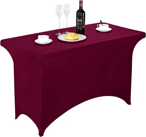 Miniatura 86 de LZY Cubierta de Mesa Elástica Ajustable de Spandex para Mesa Plegable de 6 pies, 4 pies o 8 pies, Mantel de Cóctel Rectangular, Perfecto para Champn