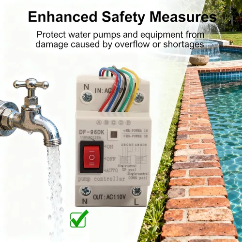 Miniatura 2 de Válvula de flotador AC110V Interruptor automático de control de nivel de agua Solenoide de latón Bomba de cierre de tanque de piscina Canales