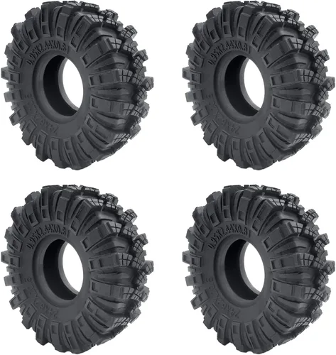 Miniatura 6 de MOHERO - 4 neumáticos de goma de 1.0 pulgadas, neumáticos de rueda 1.0 de 2.441 x 0.866 in para Axial SCX24 90081 AXI00001 002 004 005 006 RC