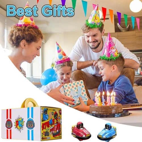 Miniatura 7 de OBEST Paquete de 2 autos de control remoto, auto de choque de expulsión RC para niños, luz y sonido y autos de parachoques giratorios de 360°