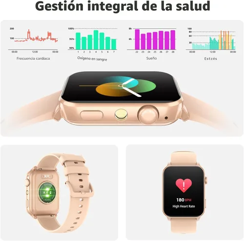 Miniatura 4 de Blackview Reloj inteligente para hombres y mujeres, reloj de fitness con pantalla táctil HD de 1.91" con linterna, notificaciones Bluetooth/hacer