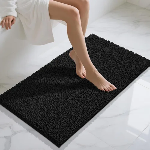 Miniatura 55 de Yimobra Alfombras lavables para baño, alfombra de baño de chenilla súper suave y absorbente para piso y alfombra, alfombra antideslizante de secado