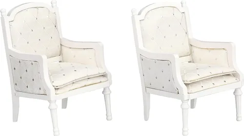 Sillones de madera para casa de muñecas, juego de 2, sillas de comedor para casas de muñecas, muebles en miniatura, muñecas de 3 a 6 pulgadas