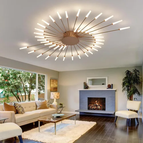 Miniatura 2 de Lámpara de techo LED moderna, con forma de flor de 42 cabezales, accesorios de iluminación para sala de estar, lámpara de montaje empotrado